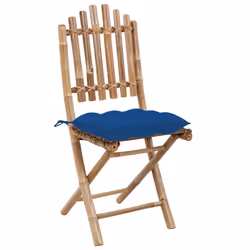 VidaXL 3064012 sedia da esterno Terrazzo Seduta imbottita Bamboo Blu