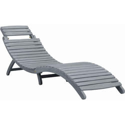 Lettino Prendisole con Cuscino in Legno Massello di Acacia vidaXL484130