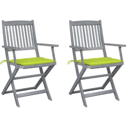 2 pz Sedie da Giardino Pieghevoli con Cuscini, Poltrona da Giardino in Massello Acacia Vidaxl