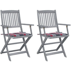 2 pz Sedie da Giardino Pieghevoli con Cuscini, Poltrona da Giardino in Massello Acacia Vidaxl