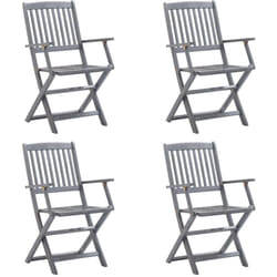 Sedie da Giardino Pieghevoli 4pz con Cuscini in Massello Acacia vidaXL907330
