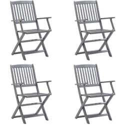 Sedie da Giardino Pieghevoli 4pz con Cuscini in Massello Acacia Vidaxl 315847