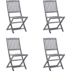 Sedie da Giardino Pieghevoli 4pz con Cuscini in Massello Acacia vidaXL602701