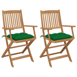 VidaXL 3064637 sedia da esterno Terrazzo Seduta imbottita Legno di acacia Verde