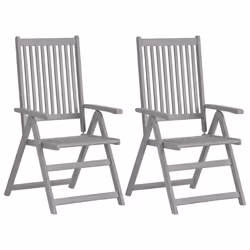 Sedie da Giardino Reclinabili 2 pz con Cuscini Massello Acaciacod mxl 96549 - Vista aggiuntiva 2