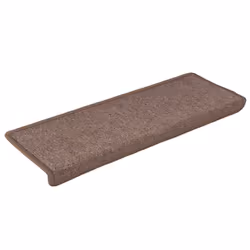 vidaXL Tappetini per scale 15 pz 65x21x4 cm Marrone Bordo rettangolare - Vista aggiuntiva 3
