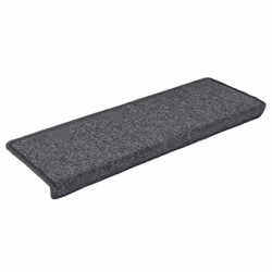 vidaXL Tappetini per scale 15 pz 65x21x4 cm Grigio scuro Bordo rettangolare - Vista aggiuntiva 3