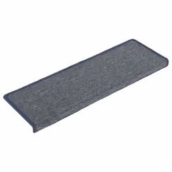 vidaXL Tappetini per scale 15 pz 65x21x4 cm Grigio chiaro e blu con bordo rettangolare - Vista aggiuntiva 2