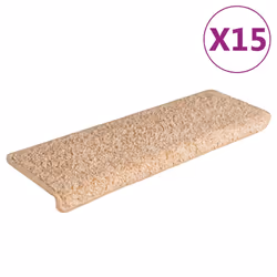 vidaXL Tappetini per scale 15 pz 65x21x4 cm Oro Bordo rettangolare - Vista aggiuntiva 2