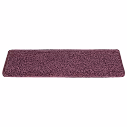 vidaXL Tappetini per scale 15 pz 65x21x4 cm Viola scuro con bordo rettangolare - Vista aggiuntiva 3