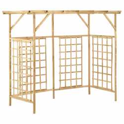 vidaXL Pergolato Giardino per Bidoni Tripli Legno di Pino Impregnato - Vista aggiuntiva 2