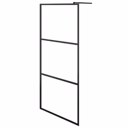 vidaXL Parete Doccia Walk-in in Vetro Trasparente ESG Nera 80x195 cm - Vista aggiuntiva 2