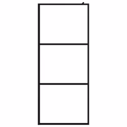 vidaXL Parete Doccia Walk-in in Vetro Trasparente ESG Nera 80x195 cm - Vista aggiuntiva 3