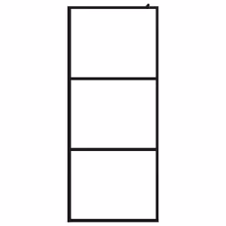 vidaXL Parete Doccia Walk-in in Vetro Trasparente ESG Nera 90x195 cm - Vista aggiuntiva 3