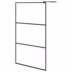 vidaXL Parete Doccia Walk-in in Vetro Trasparente ESG Nera 115x195 cm - Vista aggiuntiva 2