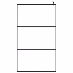 vidaXL Parete Doccia Walk-in in Vetro Trasparente ESG Nera 115x195 cm - Vista aggiuntiva 3