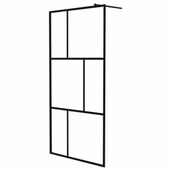 vidaXL Parete per Doccia Walk-in in Vetro Temperato Nera 100x195 cm - Vista aggiuntiva 2