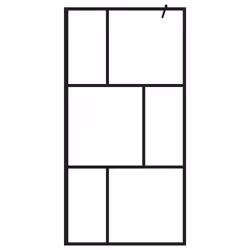 vidaXL Parete per Doccia Walk-in in Vetro Temperato Nera 100x195 cm - Vista aggiuntiva 3