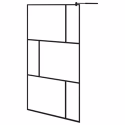 vidaXL Parete per Doccia Walk-in in Vetro Temperato Nera 115x195 cm - Vista aggiuntiva 2