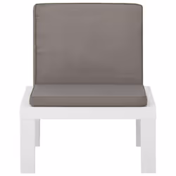 VidaXL 3059823 sedia da esterno Terrazzo Seduta imbottita Plastica Bianco - Vista aggiuntiva 4