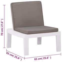 VidaXL 3059823 sedia da esterno Terrazzo Seduta imbottita Plastica Bianco - Vista aggiuntiva 8