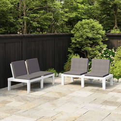 Panchine da Giardino con Cuscini 2 pz in Plastica Bianche Vidaxl 834106