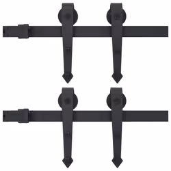 Kit di Binari per Porte Scorrevoli 2 pz 200 cm Acciaio Nerocod mxl 120402 - Vista aggiuntiva 2