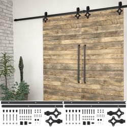 Kit di Binari per Porte Scorrevoli 2 pz 200 cm in Acciaio Nerocod mxl 72465
