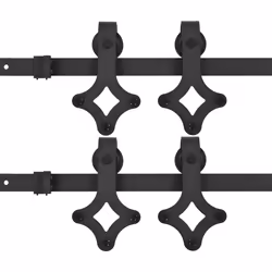 Kit di Binari per Porte Scorrevoli 2 pz 200 cm in Acciaio Nerocod mxl 72465 - Vista aggiuntiva 2