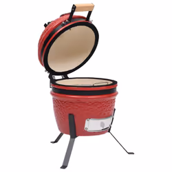 VidaXL 316095 barbecue per l'aperto e bistecchiera Barbecue/grill Kamado Barile Carbone + legna da ardere Rosso - Vista aggiuntiva 4