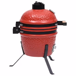 VidaXL 316095 barbecue per l'aperto e bistecchiera Barbecue/grill Kamado Barile Carbone + legna da ardere Rosso - Vista aggiuntiva 6