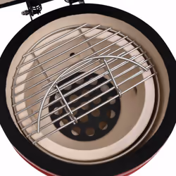 VidaXL 316095 barbecue per l'aperto e bistecchiera Barbecue/grill Kamado Barile Carbone + legna da ardere Rosso - Vista aggiuntiva 8