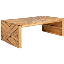 Tavolino da Salotto Massello di Teak Stile Erosione 110x35x38cm Vidaxl 113350