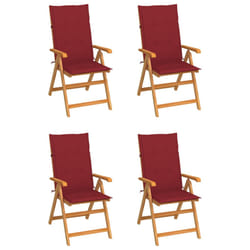 VidaXL 3065569 sedia da esterno Terrazzo Seduta imbottita Teak Rosso