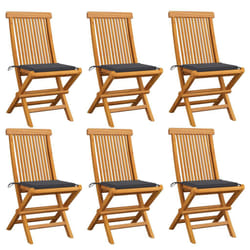 VidaXL 3065590 sedia da esterno Terrazzo Seduta imbottita Teak Antracite