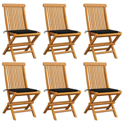 VidaXL 3065597 sedia da esterno Terrazzo Seduta imbottita Teak Nero