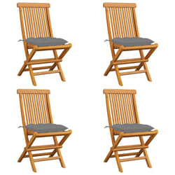 VidaXL 3065606 sedia da esterno Terrazzo Seduta imbottita Teak Grigio