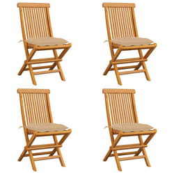 VidaXL 3065608 sedia da esterno Terrazzo Seduta imbottita Teak Beige