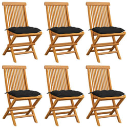 VidaXL 3065612 sedia da esterno Terrazzo Seduta imbottita Teak Nero