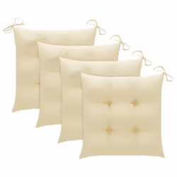 VidaXL 3065634 sedia da esterno Terrazzo Seduta imbottita Teak Crema, Bianco