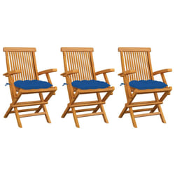 VidaXL 3065642 sedia da esterno Terrazzo Seduta imbottita Teak Blu