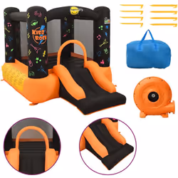 Potete già immaginare quanto divertimento i vostri piccoli avranno con il castello gonfiabile con scivolo della Happy Hop! Qu ...
