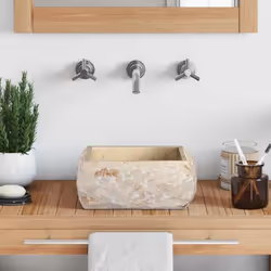 vidaXL Lavandino Crema 30x30x13 cm in Marmo - Vista aggiuntiva 3
