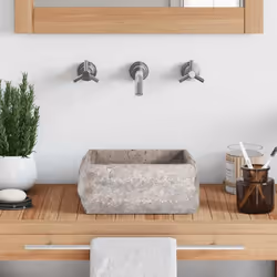 vidaXL Lavandino Grigio 30x30x13 cm in Marmo - Vista aggiuntiva 3
