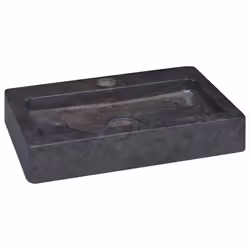 vidaXL Lavello a Parete Nero 38x24x6,5 cm in Marmo - Vista aggiuntiva 2