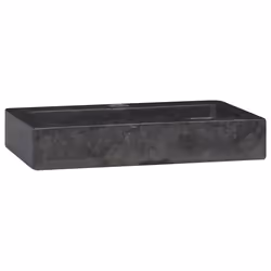 vidaXL Lavello a Parete Nero 38x24x6,5 cm in Marmo - Vista aggiuntiva 3