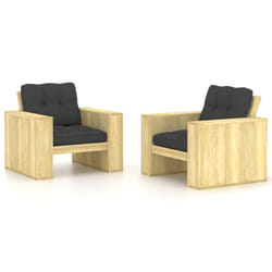 VidaXL 3065789 sedia da esterno Terrazzo Seduta imbottita Legno di pino Antracite