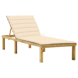 VidaXL 3065851 sedia da esterno Salone Seduta imbottita Legno di pino Crema
