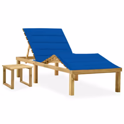 VidaXL 3065874, Salone, Seduta imbottita, Legno di pino, Blu, Poliestere, 2 m