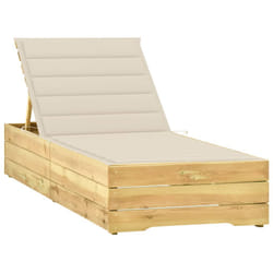 VidaXL 3065911 sedia da esterno Salone Seduta imbottita Legno di pino Crema
